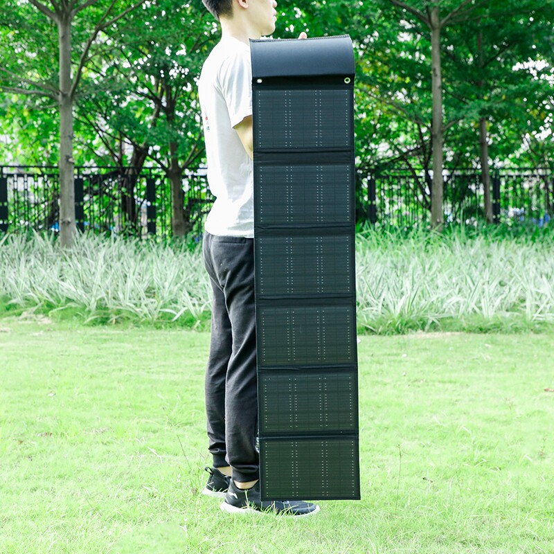 户外移动电源太阳能充电板12v车载蓄电池快充电宝便携折叠发电器
