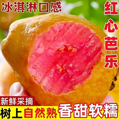 广西软糯红心芭乐5斤新鲜水果番石榴胭脂红巴乐整箱包邮3低糖软心