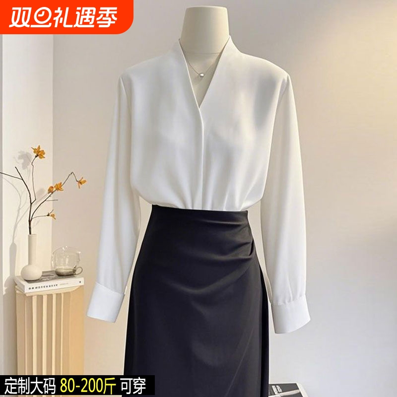 高级感白色缎面衬衫|千人收藏