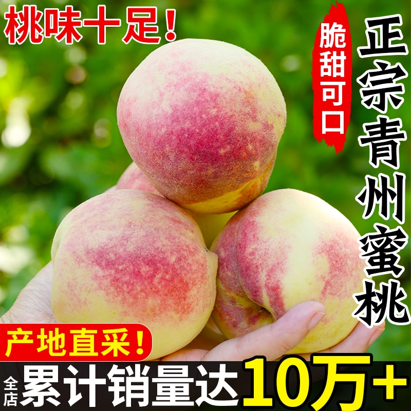 脆甜青州蜜桃盒装特大果