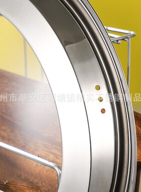 可视炒锅组合盖可牌贴条码供超市不锈钢玻璃锅盖配可立顶珠