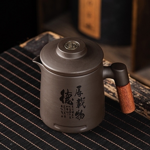 茶水分离快客杯功夫茶具大号泡茶纯手工便携旅行 紫砂茶壶茶杯套装