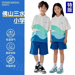特版索罗娜佛山三水区统一校服小学生夏装运动短袖短裤薄长裤新款