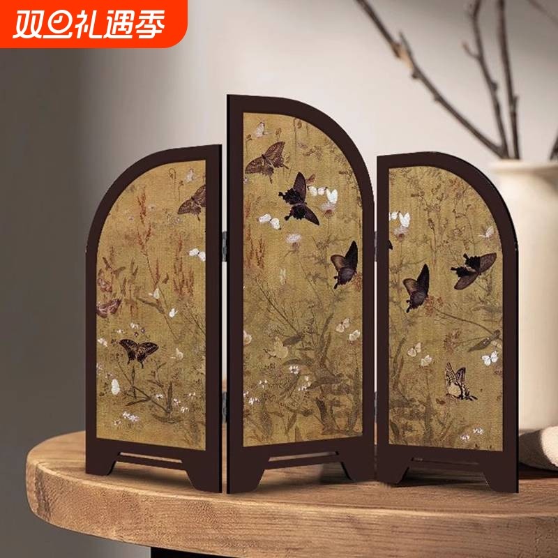桌面屏风摆件电视柜茶室装饰画中国风摆台画氛围艺术高级感中古