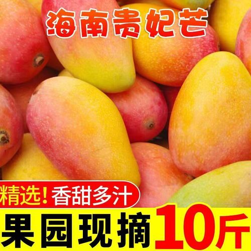 海南贵妃芒新鲜芒果水果当季树上熟甜心芒大果香甜批发价整箱果王