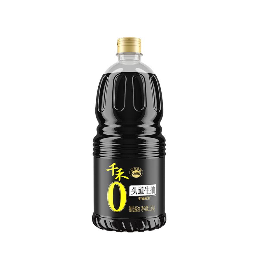 千禾0添加头道生抽一级酿造酱油1.52kg*1瓶