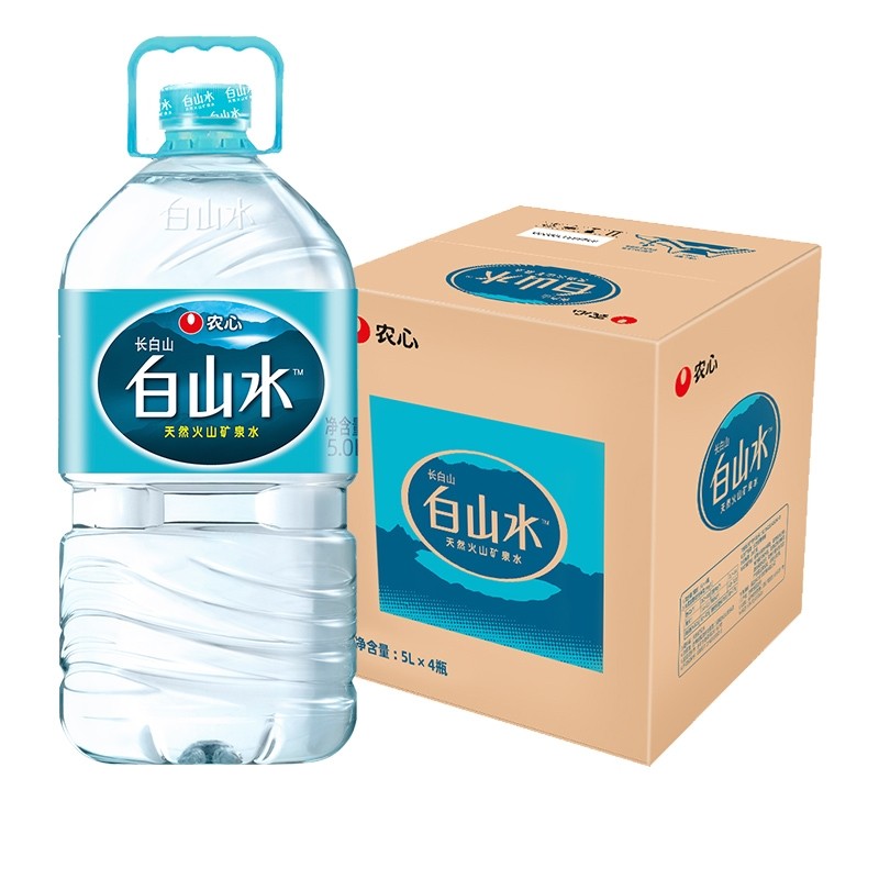 农心白山水长白山天然矿泉水5L*4桶整箱包邮大桶装水泡茶水饮用