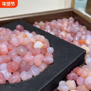 粉糯屁桃爱心手串散珠圆珠配件渐变批发diy手工编织手绳项链琉璃