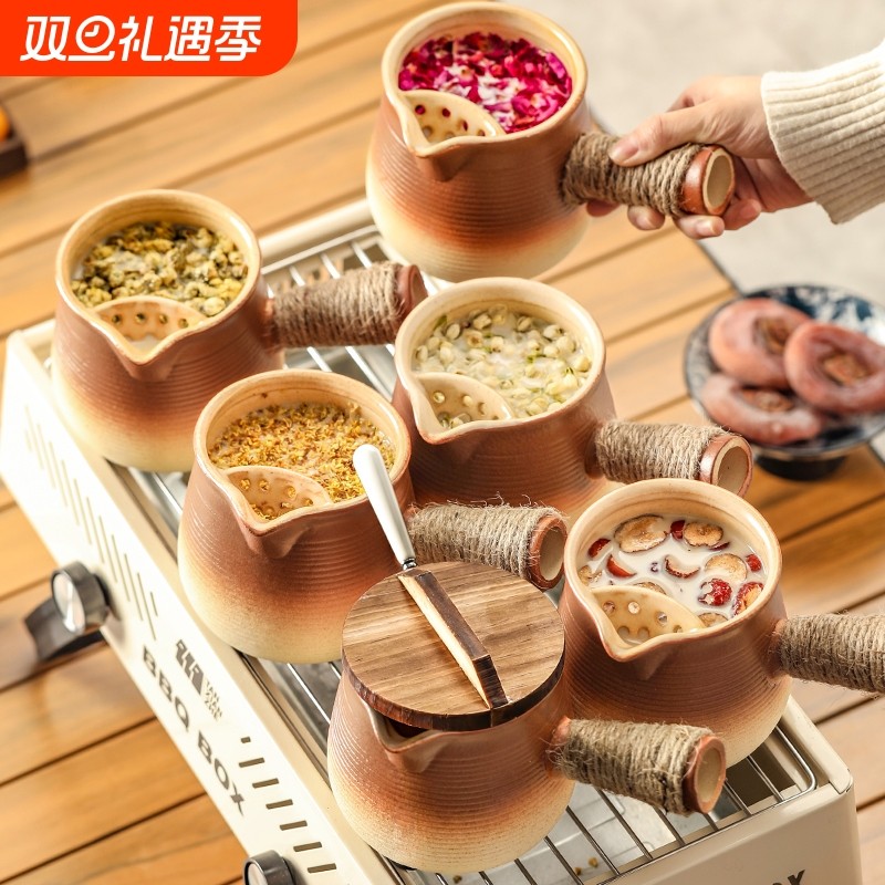 烤奶茶罐煮茶壶陶壶陶罐套装家用器具全套罐罐茶围炉煮茶专用茶壶