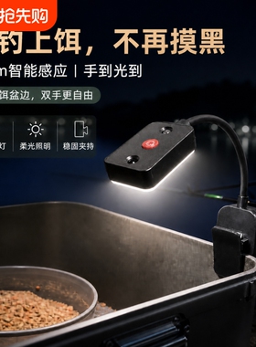 上饵灯夜钓感应钓鱼灯野钓饵料盘拉饵灯换饵LED充电垂钓渔具装备