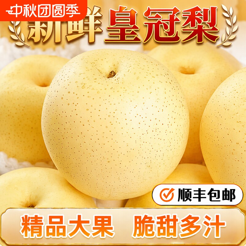 正宗皇冠梨应季新鲜现摘应季水果白皮冰糖梨整箱脆甜砀山梨雪梨										