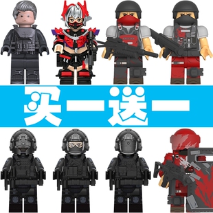 爆款三角洲行动游戏周边人仔积木炮兵威龙玩具晓雯小兵加速干员