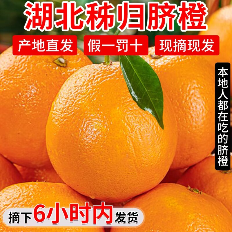 橙子伦晚脐橙湖北秭归新鲜10斤大果甜春橙榨汁手剥橙整箱当季水果图片
