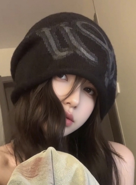 显脸小堆堆帽薄款针织冷帽女款2026休闲百搭包头帽子滑雪户外红色