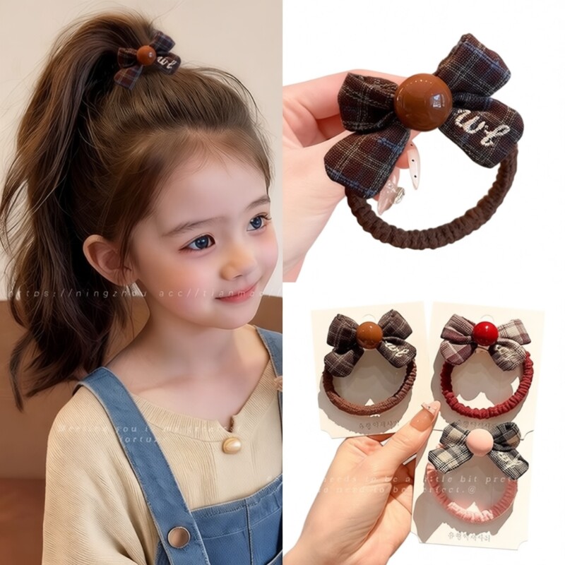 儿童发绳蝴蝶结发圈女童扎头发皮筋不伤发小女孩洋气马尾韩系通勤