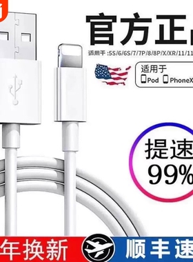 苹果充电线数据线适用iPhone16/17/15promax正品141317器头PD30w手机11/XR快充8p车载iPad平板12闪充2米原7装