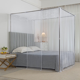 家用蚊帐1.5米宿舍1.8m1.2加粗支架杆子双人大床老式米床防蚊通用