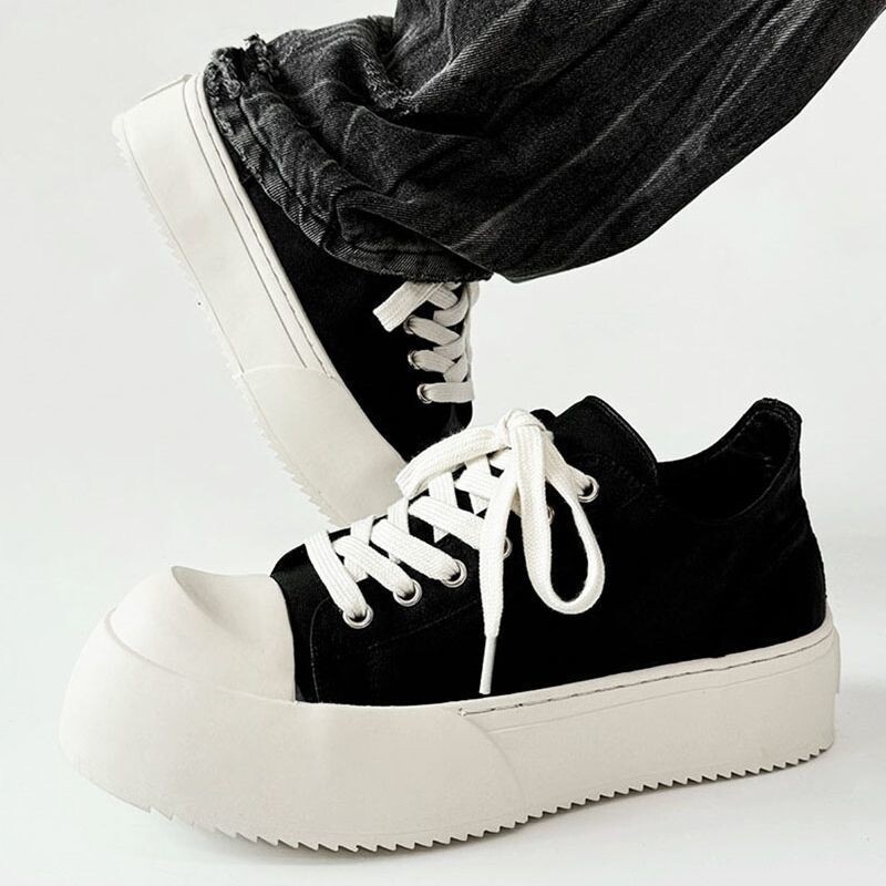 2026新款板鞋男款美式百搭休闲高级感厚底帆布大头鞋百搭小众鞋子