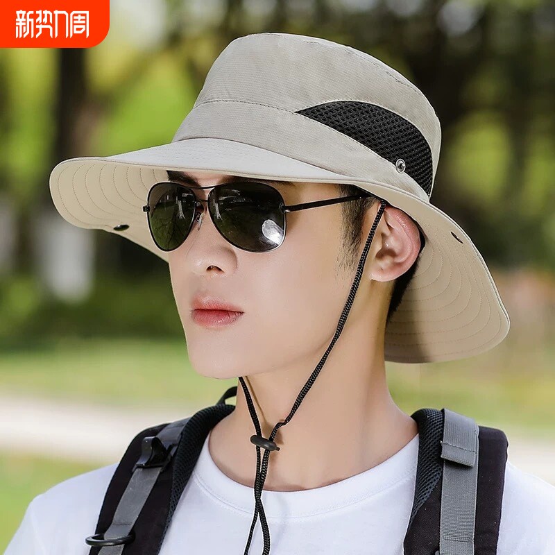 帽子男夏季垂钓防晒帽钓鱼户外太阳帽防紫外线遮脸遮阳百搭渔夫帽