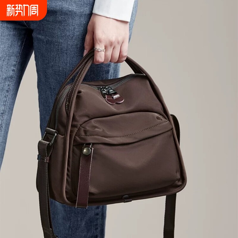 2025新款时尚百搭大容量斜挎包牛津布轻便单肩手提包女包防水帆布