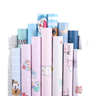 卡通墙纸自粘防水防潮卧室贴纸墙贴儿童房装饰壁纸背景墙动漫星空