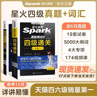 星火英语大学四级真题通关十合一 4级词汇书word法宝考频乱序备考2025年12月资料词汇复习手册6级试卷高频单词词根手册专项训练6