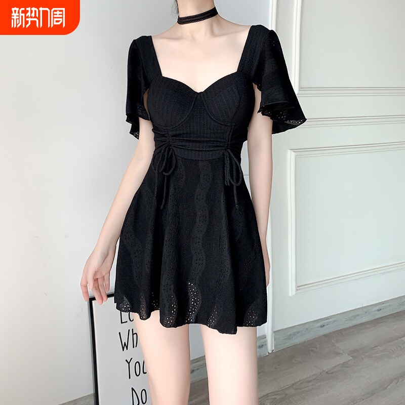 2026年新款夏季游泳衣女连体遮肚显瘦泡温泉保守风裙式高级感泳装