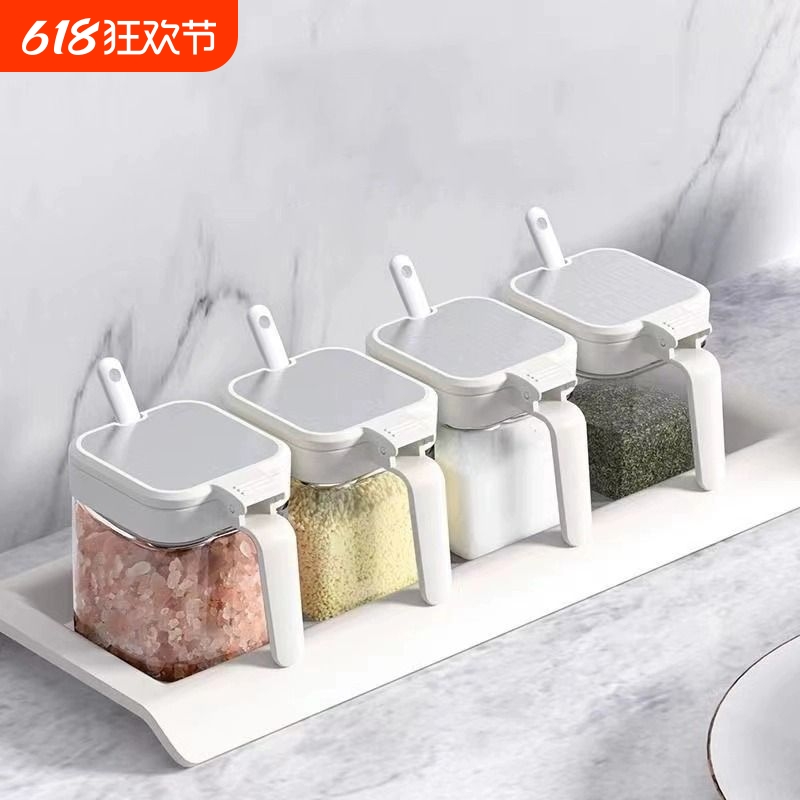 玻璃调料盒家用厨房盐调味瓶罐收纳盒组合套装调料罐耐高温密封