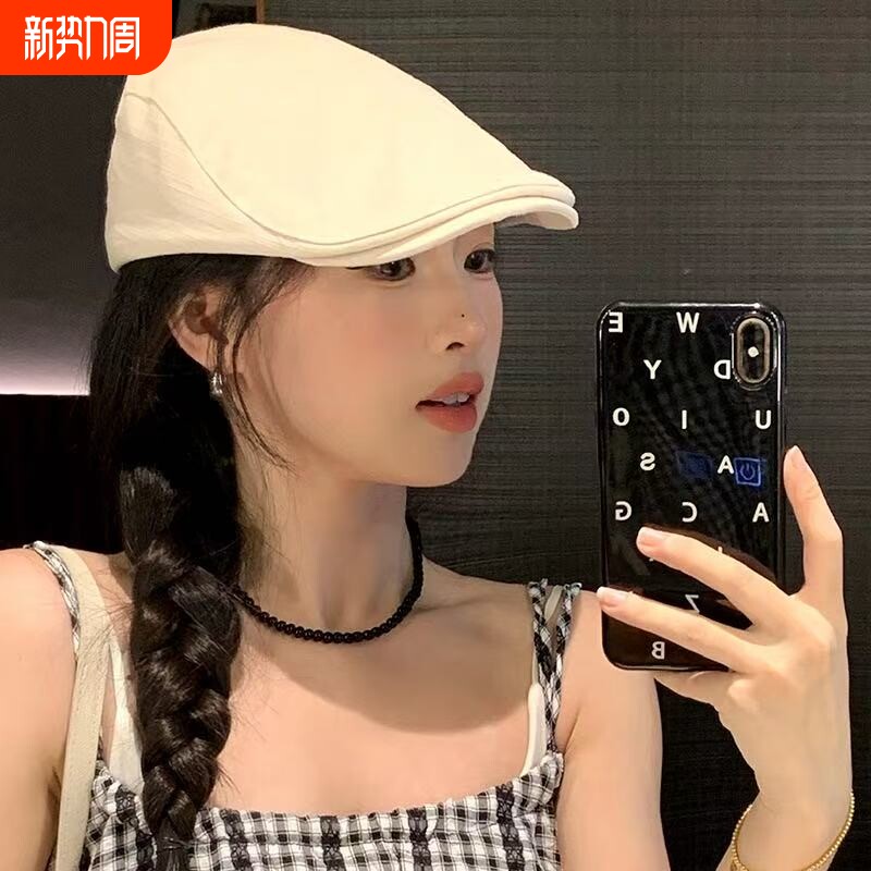 百搭小众报童画家贝雷帽鸭舌帽帽子文艺英伦复古日系鸭舌前进帽女