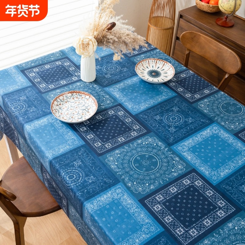 民族风蓝印花桌布复古餐桌布茶几台布长方形盖布餐厅防尘书桌防滑,居家布艺,桌布,淘宝优惠券,粉丝福利购,淘宝优惠卷