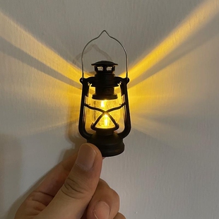 迷你手提小夜灯起夜煤油灯真led电子挂件装饰品复古小摆件氛围灯