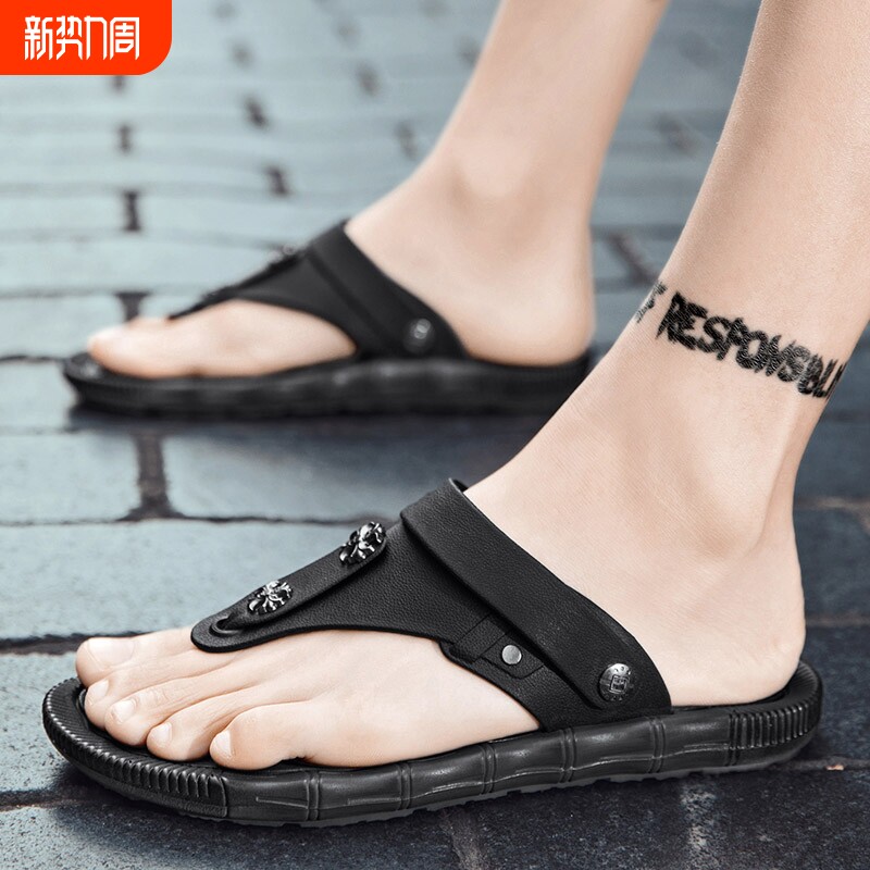 凉拖鞋男夏季两用防滑耐磨人字拖可开车外穿软底运动沙滩夹脚凉鞋