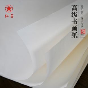 红星高级书画纸半生熟宣纸四尺整张国画作品纸书法专用练习全熟花鸟人物山水专用临摹纸练字四尺对开六尺整张