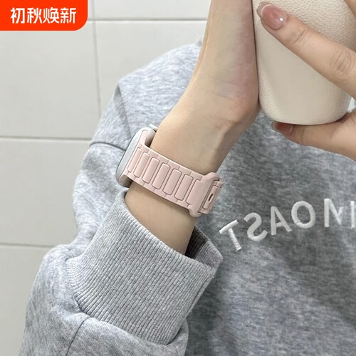 适用苹果手表表带iWatchs11代硅胶透气applewatchs10夏天女s9腕带