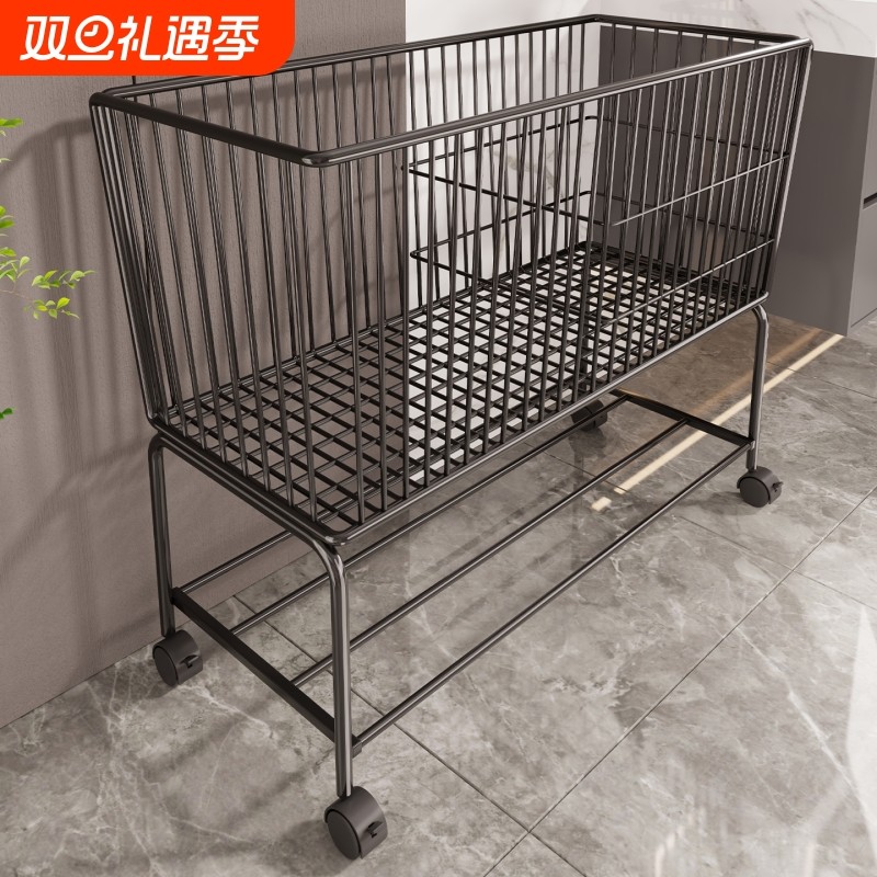 脏衣篮家用移动脏衣篓卫生间衣服收纳篮浴室大容量双层镂空小推车