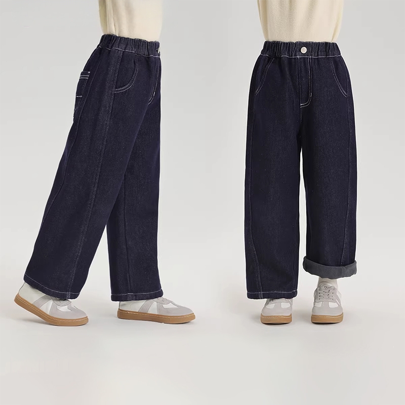 女童洋气百搭牛仔直筒裤