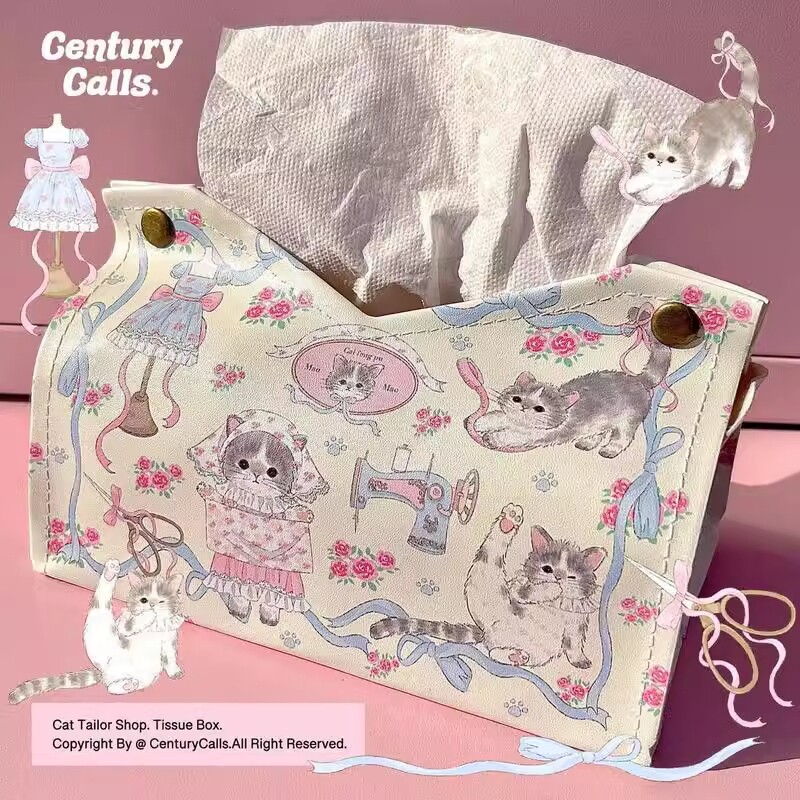 卡通纸巾盒皮革防水客厅茶几纸抽盒家用办公室抽纸盒兔子猫猫创意