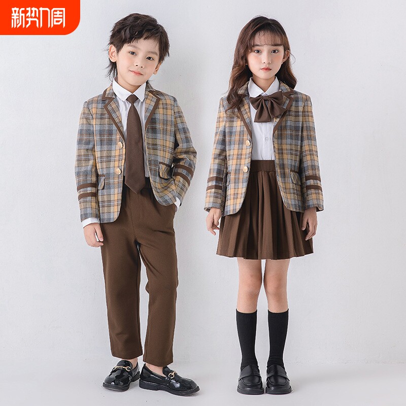 中小学生春秋款班服学院风校服幼儿园园服儿童男女童西装裙子套装