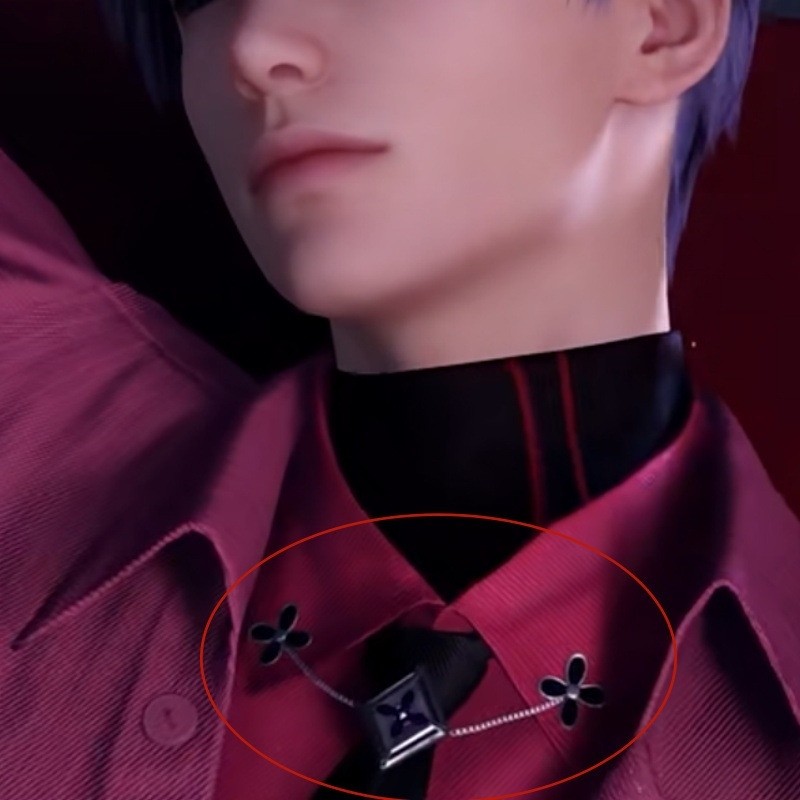 祁煜「甜野极驰」同款四叶领带夹帅气复古恋与深空二次元cos饰品