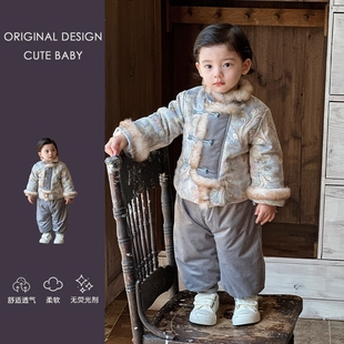 棉衣国风棉服外套 儿童男女童小棉袄宝宝婴儿新中式 2025冬季 新款