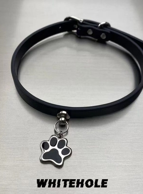 叛逆小狗系列朋克亚文化猫爪真皮项圈狗狗项链choker脖子男生锁骨