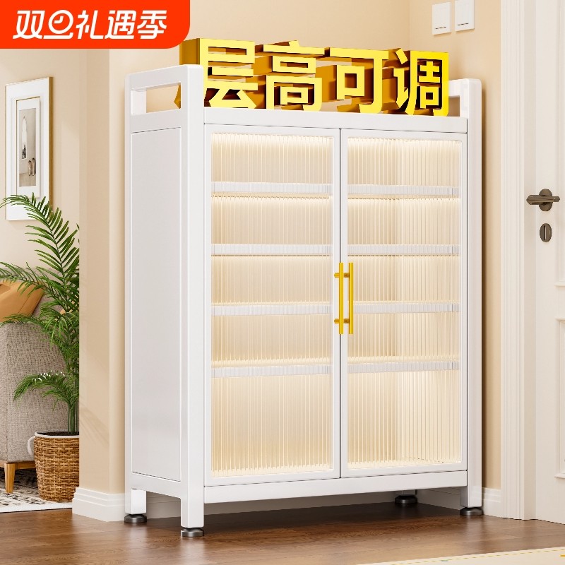 家用门口钢制鞋柜大容量防尘鞋架室内入户门玄关柜走廊多层储物柜