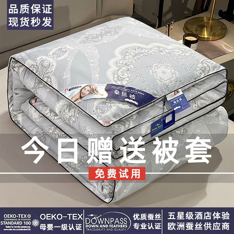 无印良品款桑蚕丝春秋被子冬被棉被加厚空调被全棉被芯夏凉被单人