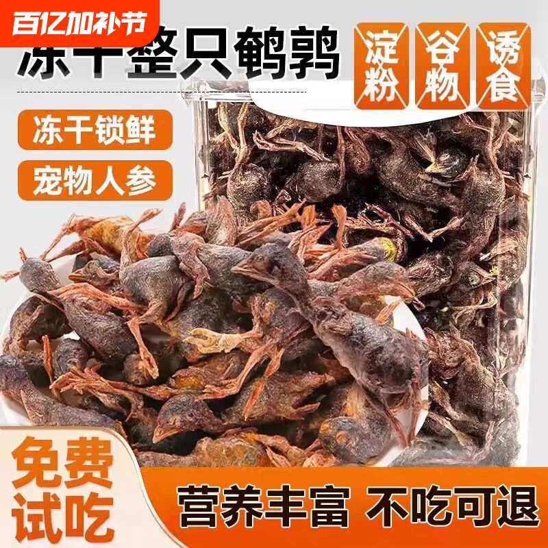 冻干鹌鹑猫咪宠物狗零食增肥发腮零食冻干粮生骨肉小鹌鹑猫咪零食