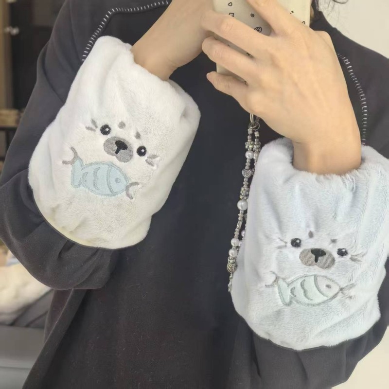 袖套女士秋冬季手套可爱短款袖子手臂套袖防脏护袖学生儿童男冬天