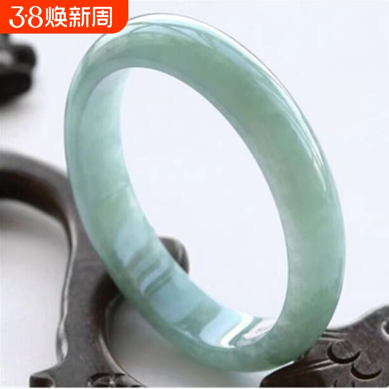 正品缅甸玉石a货真玉手镯女款玉石飘花贵州翠玉镯送妈妈女友礼物