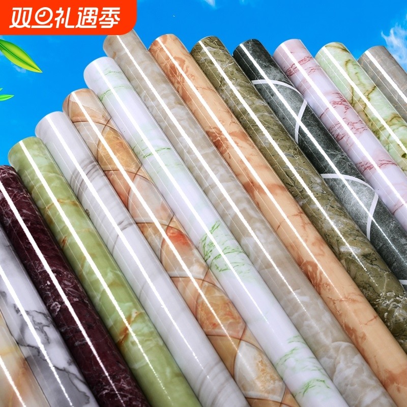 厨房防油贴纸加厚防水防潮霉橱柜壁纸柜子桌面墙贴大理石墙纸自粘