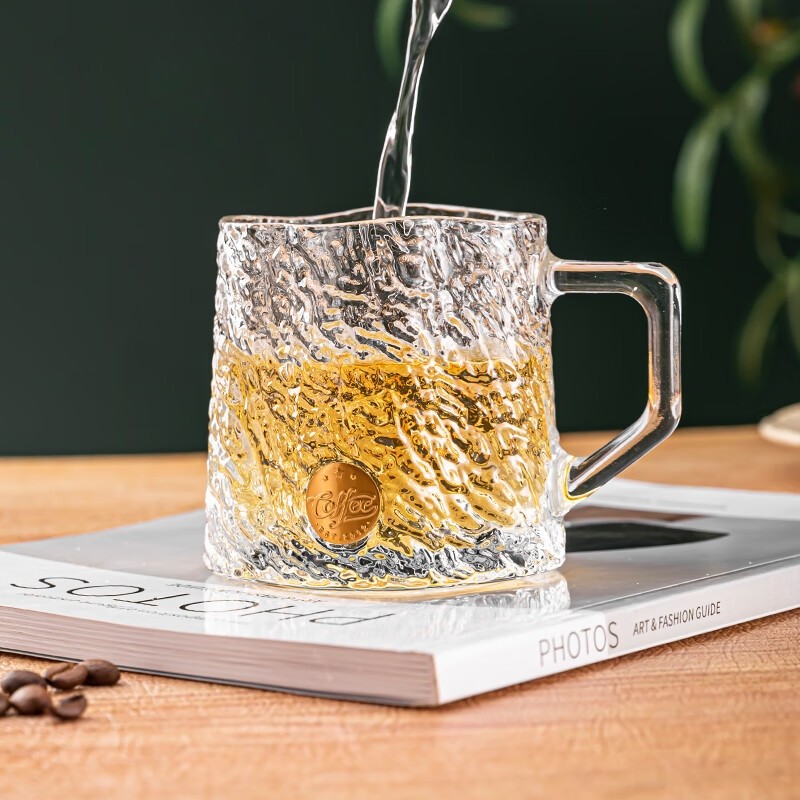 乐唯诗玄冰玻璃杯冰纹肌理水杯饮料杯果汁杯茶杯