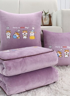 汽车抱枕被子两用新款办公室折叠小靠枕午睡枕头被二合一车载靠垫