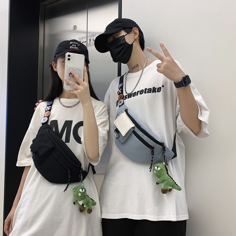 斜挎包新款韩版防水胸包男士背包腰包运动单肩背包男女斜挎小胸包